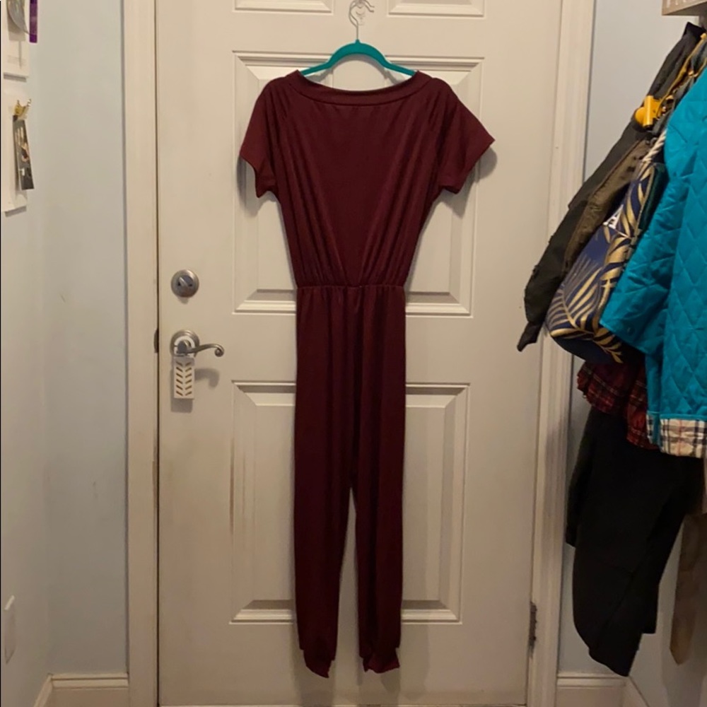 Burgundy jumpsuit